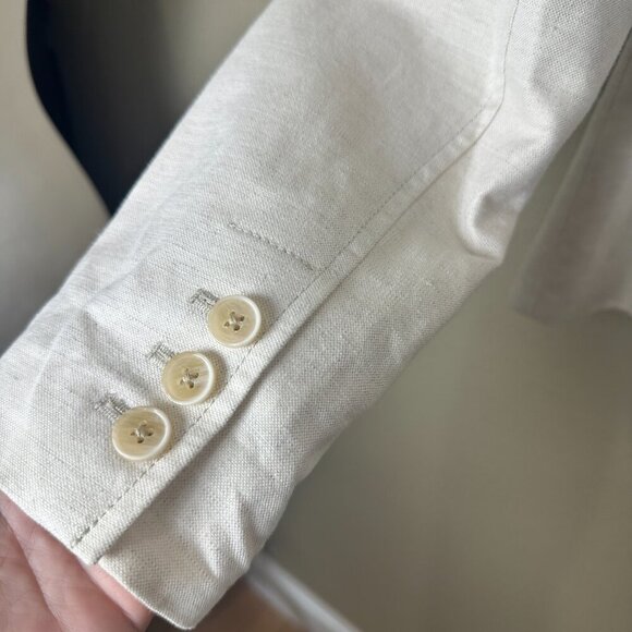 BANANA REPUBLIC Cream Linen 2 Button Size 6 Lined - Picture 8 of 8